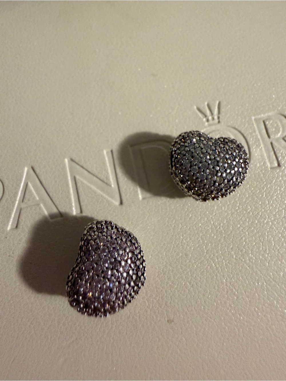 Pandora Sparkling Clear Pave Heart Clips